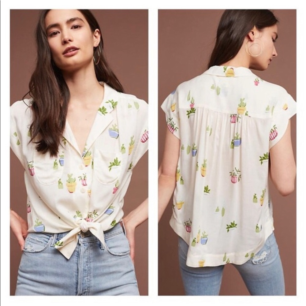 Anthropologie white blouse